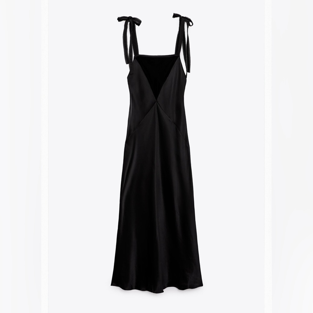 Satin Dress with Velvet bows